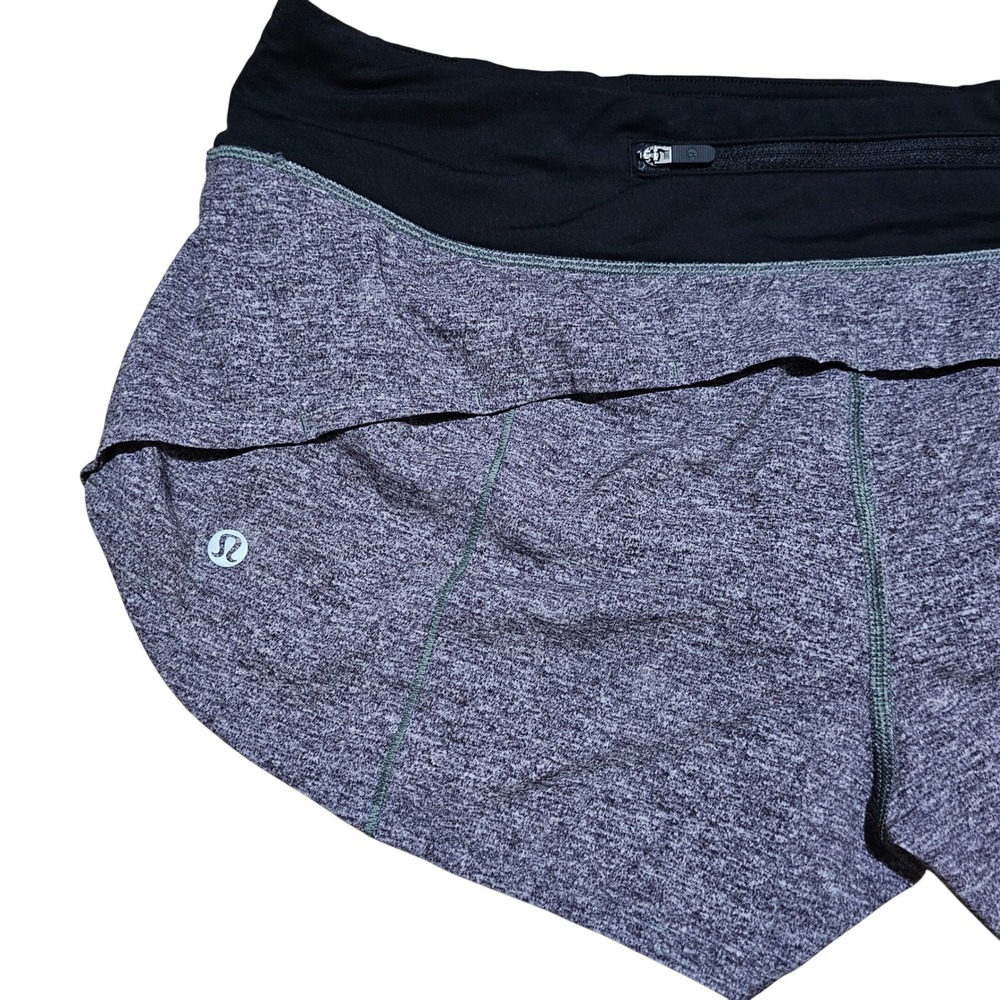 Lululemon Speed Up Mid-Rise 2.5" Running Shorts Heather Lux Multi Black Size 8 - Picture 5 of 9